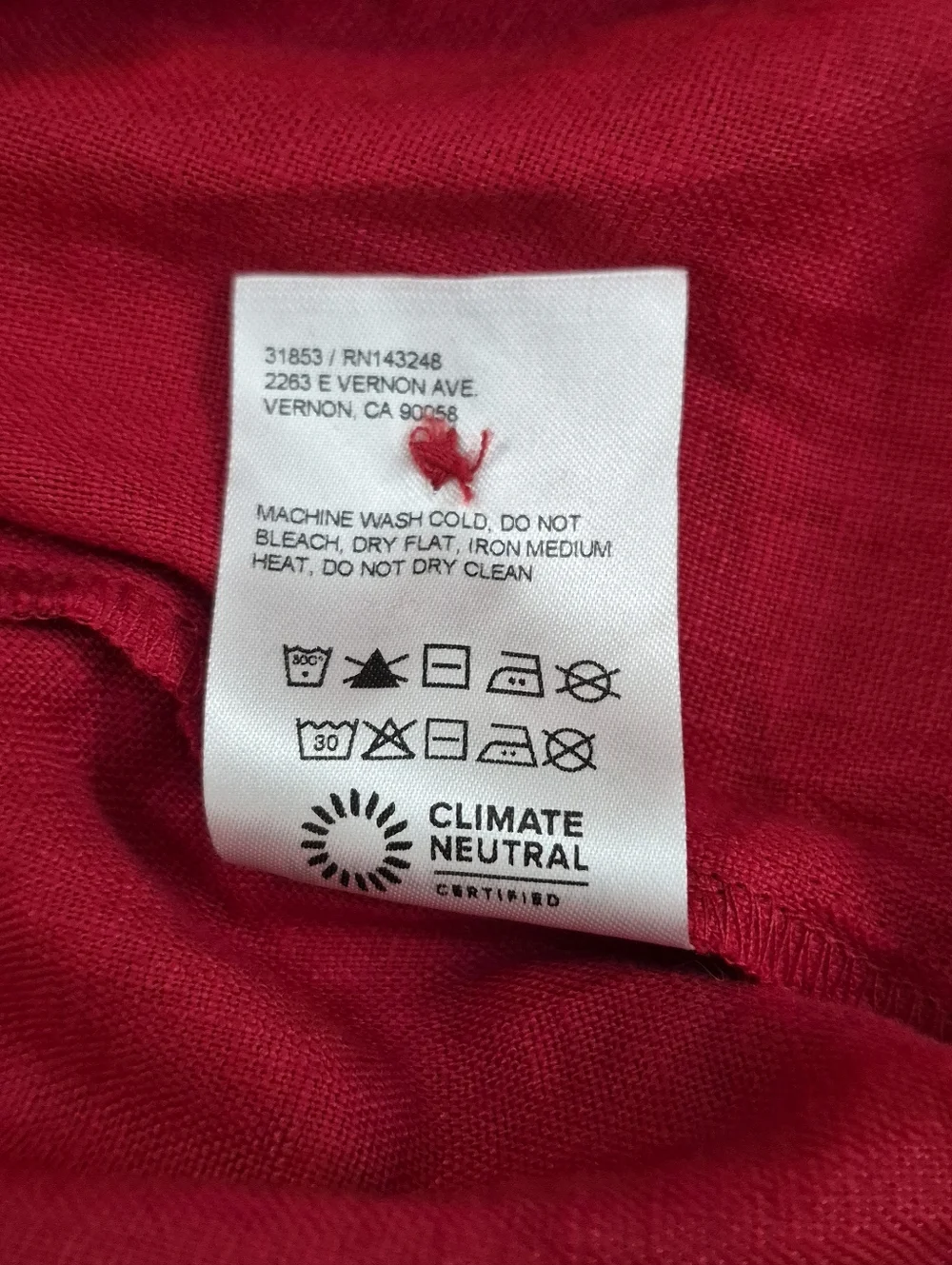 REFORMATION Silvie Linen Wide Leg Pants In Lipstick Red Size 10